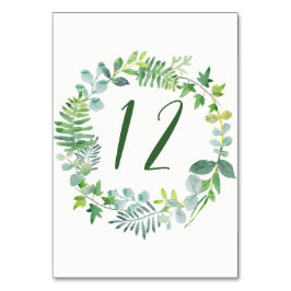 Waterverf Greenery Krans Tafel Aantal Kaarten