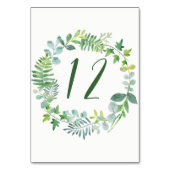 Waterverf Greenery Krans Tafel Aantal Kaarten (Voorkant)