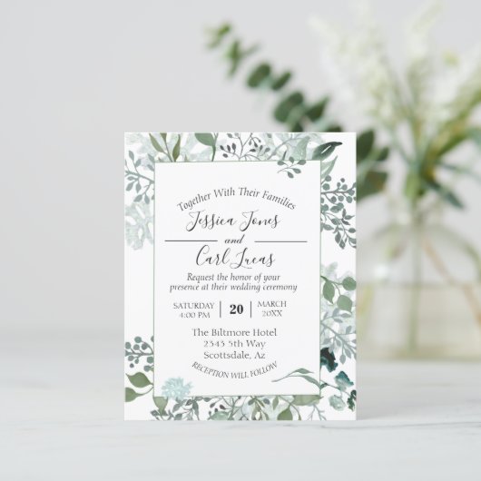 Waterverf Greenery laat botanisch Lijst (Staand voorkant)