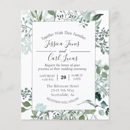 Waterverf Greenery laat botanisch Lijst (Voorkant)