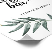 Waterverf Greenery laat cafeborden achter Poster (Hoek)