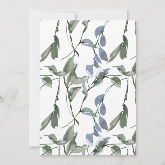 Waterverf Greenery laat de 40ste verjaardag van de Kaart (Achterkant)