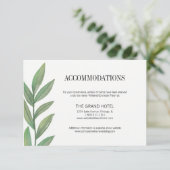 Waterverf Greenery laat een accommodatiekaart acht Informatiekaartje (Staand voorkant)