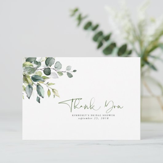 Waterverf Greenery laat een klein beetje bedankt (Staand voorkant)