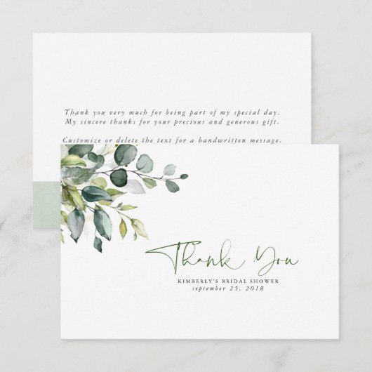 Waterverf Greenery laat een klein beetje bedankt (Voorkant / Achterkant)