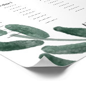 Waterverf Greenery laat een weddenschapskaart acht Poster (Hoek)