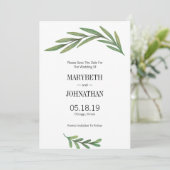 Waterverf Greenery laat sparen de Datum Kaart (Staand voorkant)