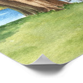 Waterverf Greenery Lake Trees Poster Print (Hoek)