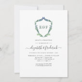 Waterverf Greenery Laurel Crest Rehearsal Dinner Kaart (Voorkant)