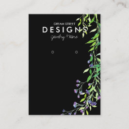 Waterverf Greenery Lavender Earring Display Kaart Visitekaartje