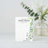 Waterverf Greenery Lavender Earring Display Kaart Visitekaartje (Staand voorkant)