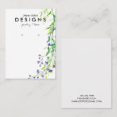 Waterverf Greenery Lavender Earring Display Kaart Visitekaartje (Voorkant / Achterkant)
