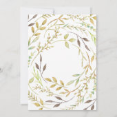 Waterverf Greenery Leaf Gold Engagement Party Kaart (Achterkant)