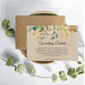 Waterverf Greenery Leaf Kraft Lijst & Gold Informatiekaartje