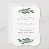 Waterverf Greenery Leaf Modern Spring Wedding Kaart (Voorkant)