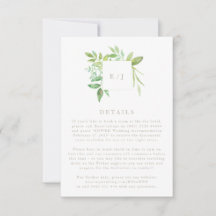 Waterverf Greenery Leaf Wreath Wedding Details