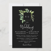 Waterverf Greenery Leaf Wreath Wedding Invitation Kaart (Voorkant)