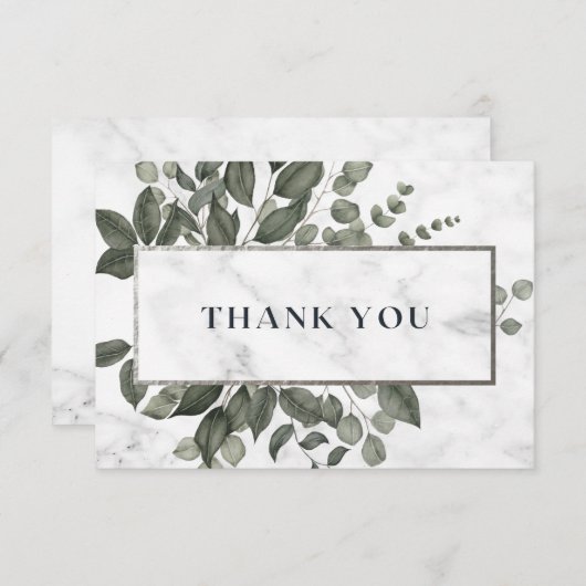 Waterverf Greenery Leaves Bedankkaart (Voorkant / Achterkant)