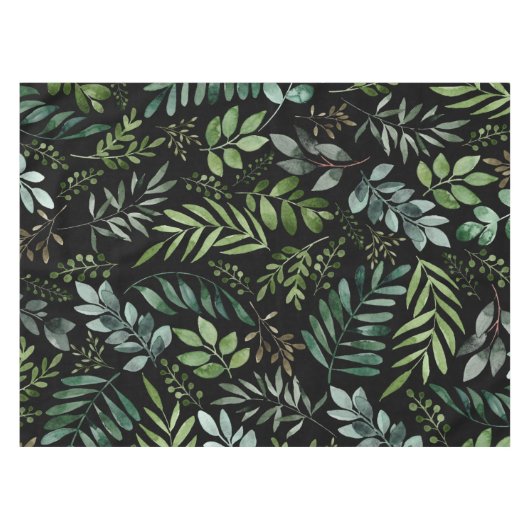 Waterverf Greenery Leaves Tafelkleed (Voorkant (Horizontaal))