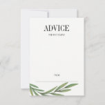 Waterverf Greenery Leaves Wedding Advice Card Advieskaart<br><div class="desc">Pas de aangepaste tekst hierboven aan. U kunt extra coördinerende punten in ons "Waterverf Greenery Leaves Wedding"collectie vinden.</div>