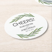 Waterverf Greenery Leaves Wedding Onderzetter (Gebogen)