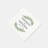 Waterverf Greenery Leaves Wedding Paper Napkins Servet (Hoek)