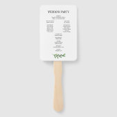 Waterverf Greenery Leaves Wedding Program Fans Handwaaier (Achterkant)