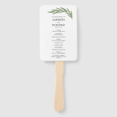 Waterverf Greenery Leaves Wedding Program Fans Handwaaier (Voorkant)