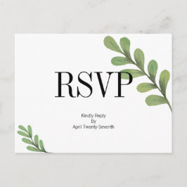 Waterverf Greenery Leaves Wedding RSVP Briefkaart