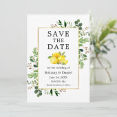 Waterverf Greenery Lemons sparen de Kaart van de D (Staand voorkant)