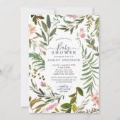 Waterverf Greenery Lijst Botanisch Baby shower Kaart (Voorkant)