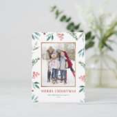 Waterverf Greenery Lijst Feestdagenkaart (Staand voorkant)