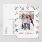 Waterverf Greenery Lijst Feestdagenkaart (Voorkant / Achterkant)