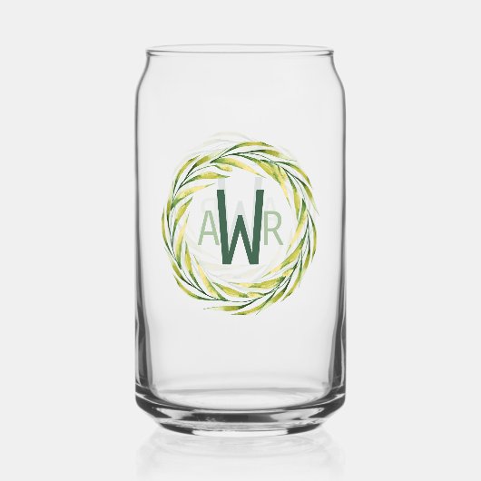Waterverf Greenery Lijst Monogram ID667 Blikvorm Glas (Voorkant)