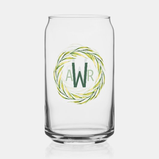 Waterverf Greenery Lijst Monogram ID667 Blikvorm Glas (Achterkant)