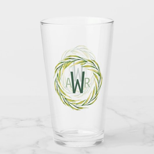 Waterverf Greenery Lijst Monogram ID667 Glas (Achterkant)