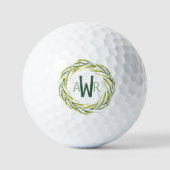 Waterverf Greenery Lijst Monogram ID667 Golfballen (Voorkant)