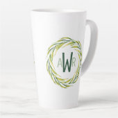Waterverf Greenery Lijst Monogram ID667 Latte Mok (Rechterhoek)