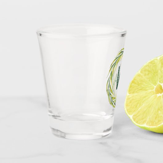 Waterverf Greenery Lijst Monogram ID667 Shot Glas (Links)