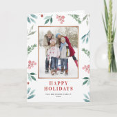 Waterverf Greenery Lijst Prettige feestdagen Foto (Voorkant)