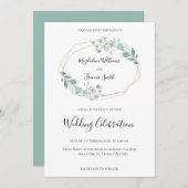 waterverf greenery lijst trouwuitnodiging kaart (Voorkant / Achterkant)