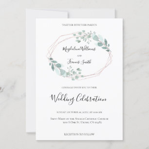 waterverf greenery lijst trouwuitnodiging kaart