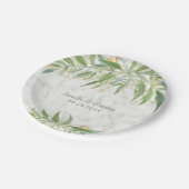 Waterverf Greenery Marble Elegant Wedding Papieren Bordje (Gekanteld)