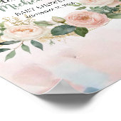 Waterverf Greenery meisje baby shower welkomstbord Poster (Hoek)