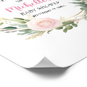 Waterverf Greenery meisje baby shower welkomstbord Poster (Hoek)