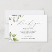 Waterverf Greenery Memorial Foto Bedankkaart (Voorkant)