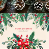 Waterverf greenery Merry Kerstmis Kaart