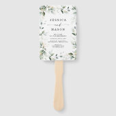 Waterverf Greenery met Gold Wedding Hand Fan Handwaaier (Voorkant)