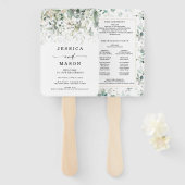 Waterverf Greenery met Gold Wedding Hand Fan Handwaaier (Voorkant en achterkant)
