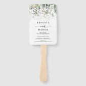 Waterverf Greenery met Gold Wedding Hand Fan Handwaaier (Voorkant)